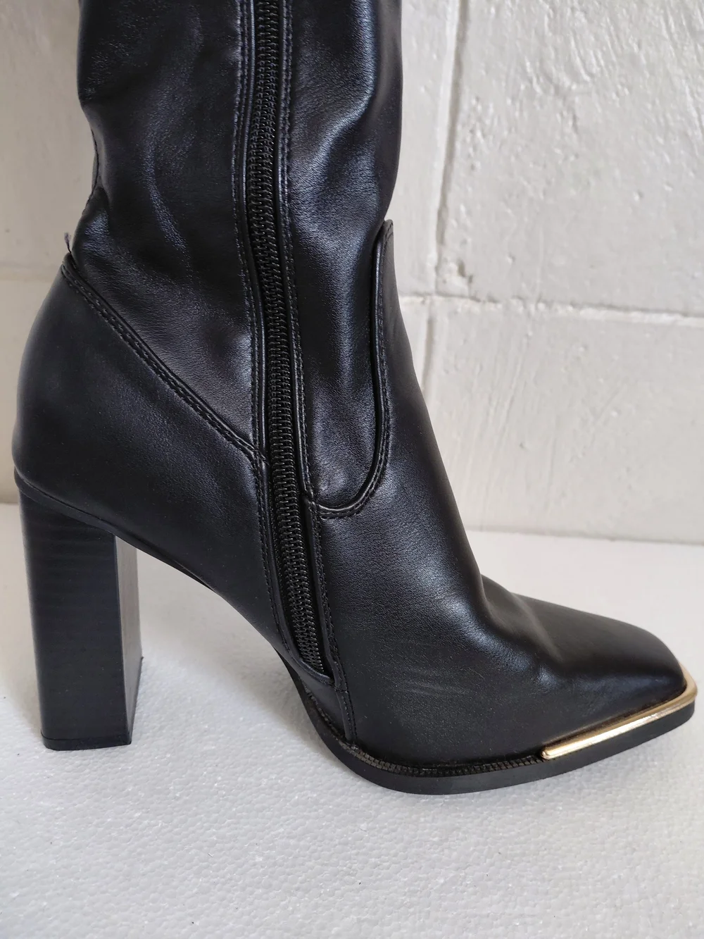 Dream Pairs Black Over-The-Knee Block Heel Boots with Square Toe